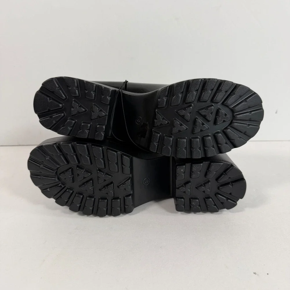 NWOT Black Patent Mary Jane Platform Heels 8 Goth Chunky Lug Shoes Whimsigoth